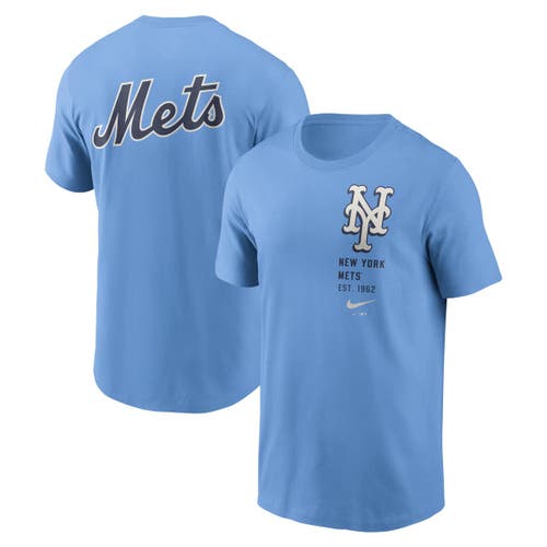Nike Light Blue New York Mets Record Shattered T-shirt In Metallic