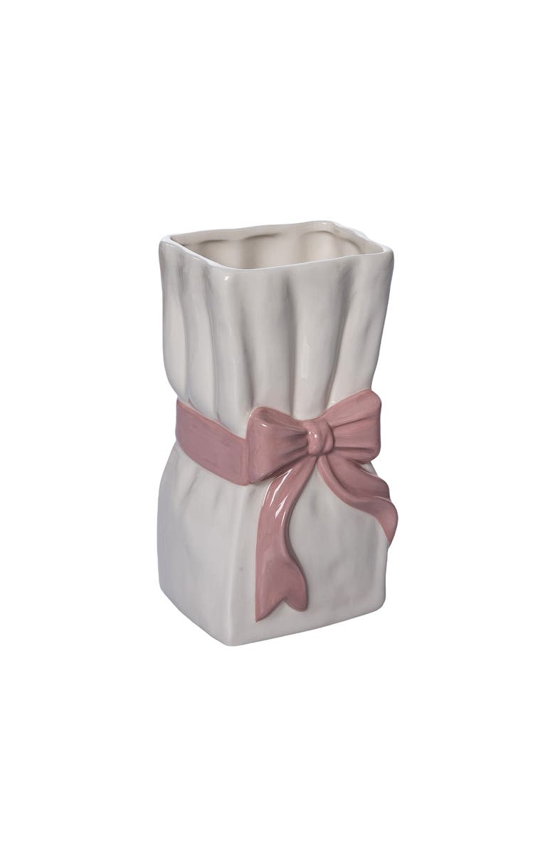 Transpac Dolomite Ribbon Pink Vase for Floral Display and Home Decor, Alternate, color, Multicolored