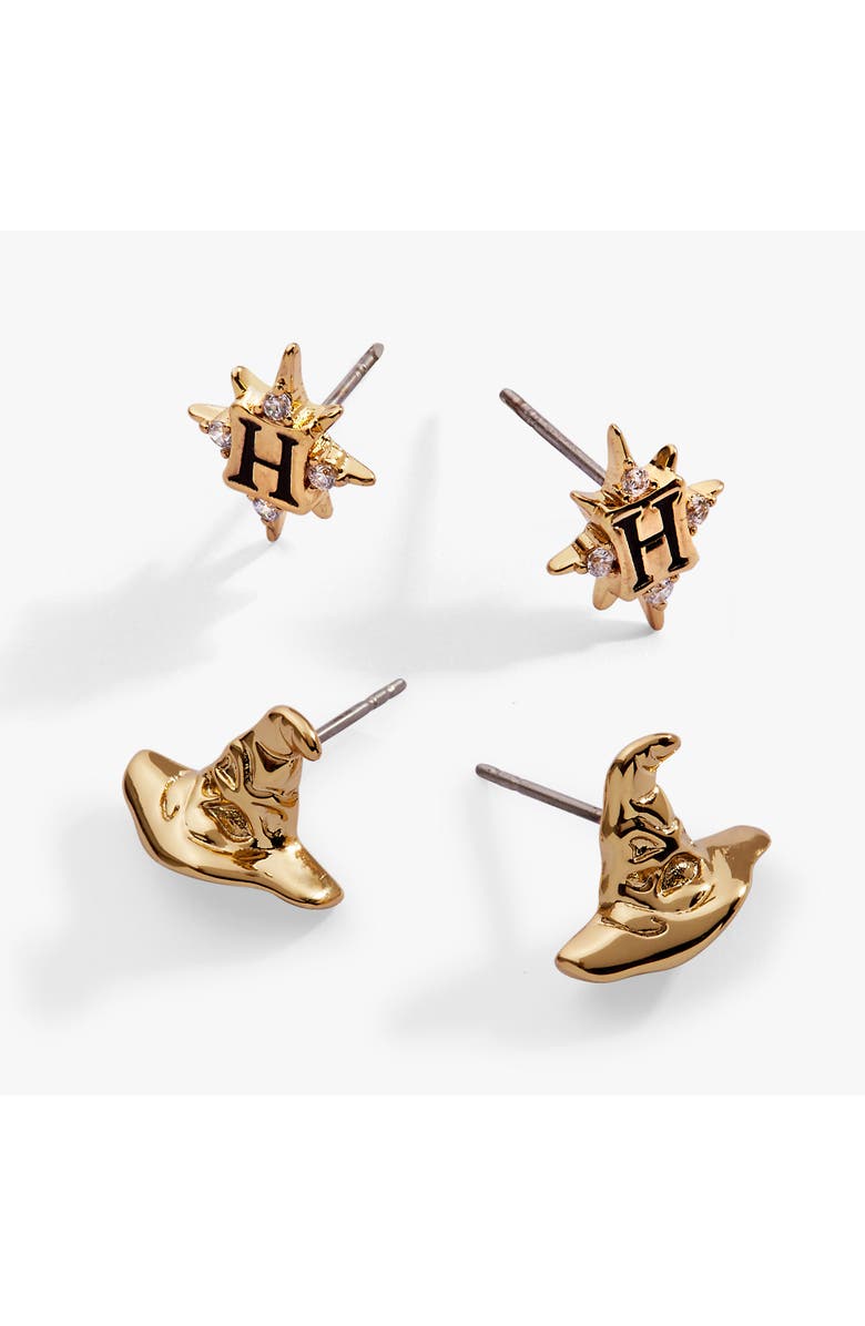 Alex and Ani Harry Potter Hogwarts & Sorting Hat Earring set of 2, Alternate, color, Gold