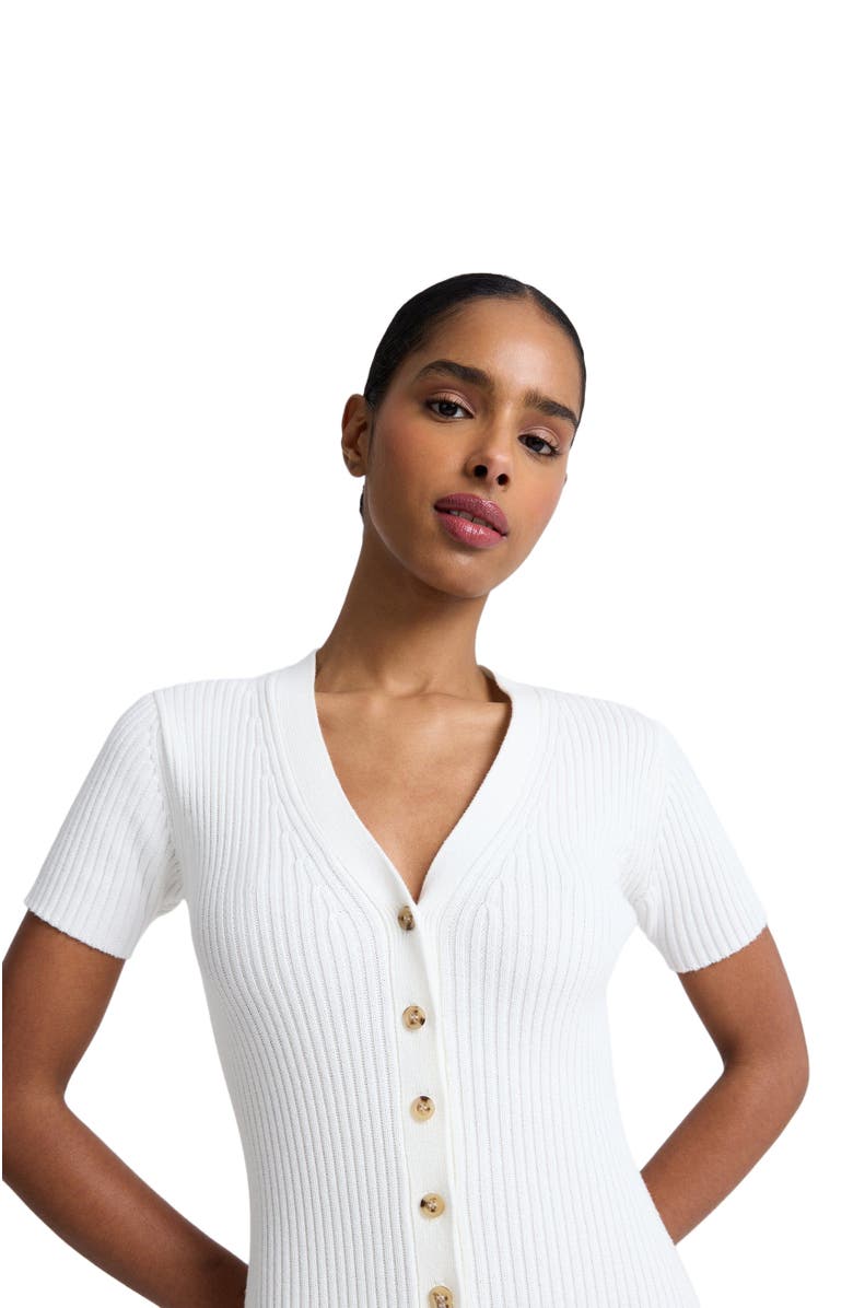 Onia V-Neck Button Front Dress, Alternate, color, White