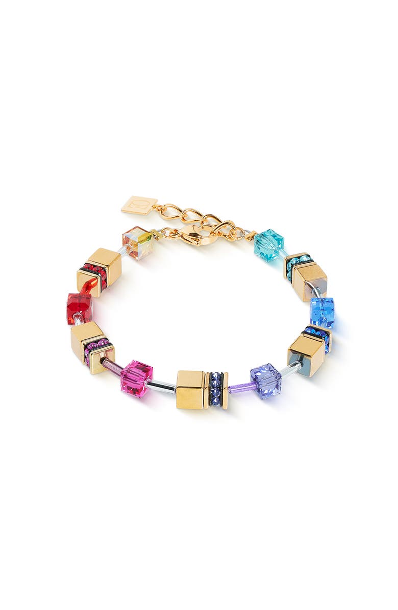 COEUR DE LION Geocube Iconic Metallic Rainbow Bracelet, Main, color, Gold