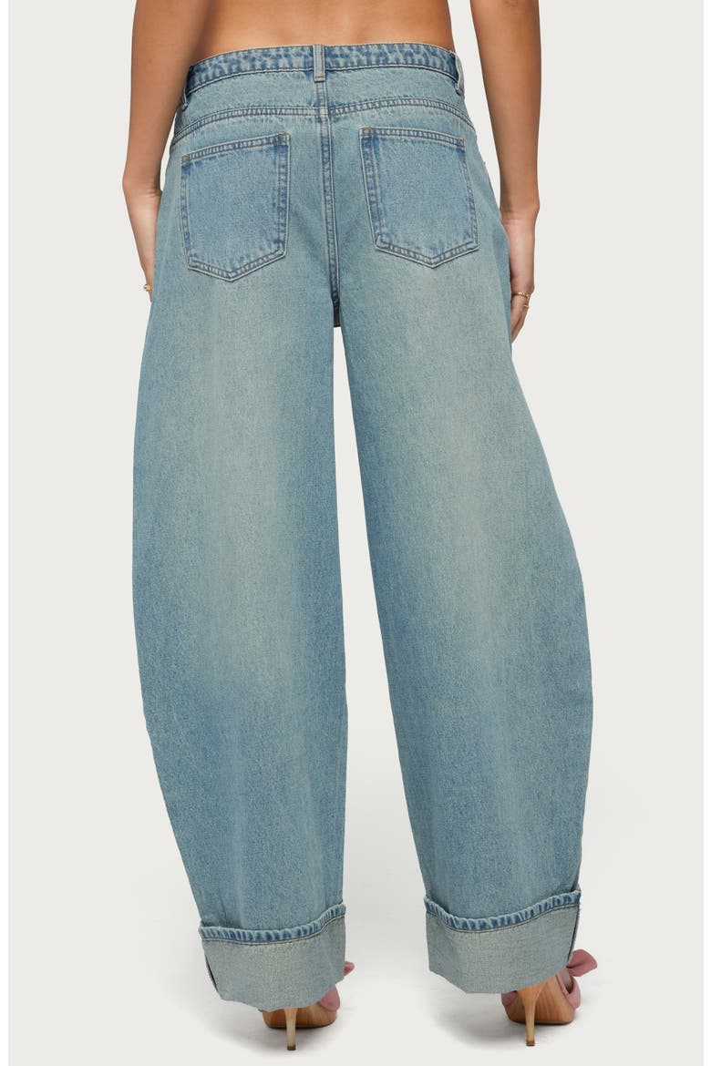 Kella Low Rise Baggy Cuffed Wide Leg Jeans, Alternate, color, TINTED-DENIM