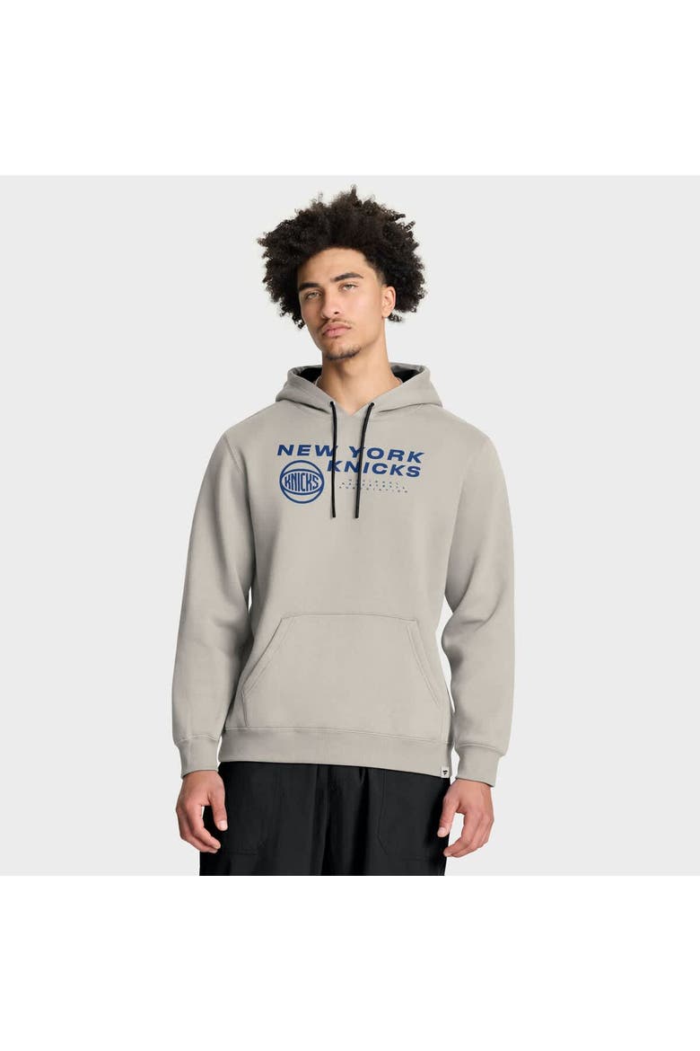 Men's Fanatics Off White New York Knicks Crossover Collection Blocked Shot Premium Pullover Hoodie, Main, color, Cream
