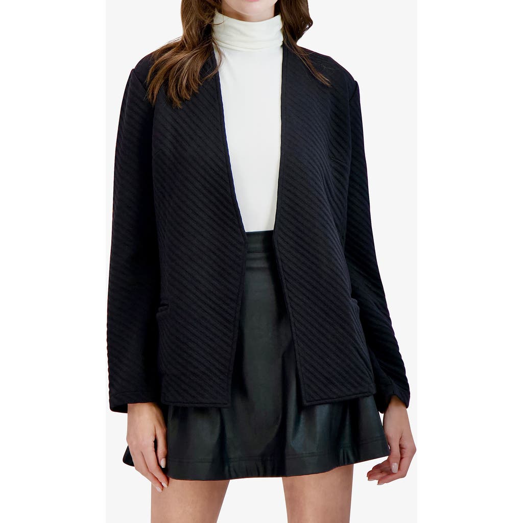 Ookie & Lala Open Front Knit Jacket In Black