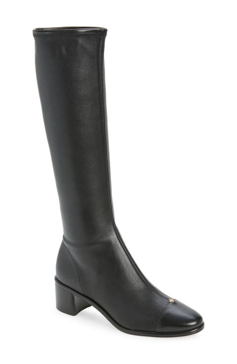 Cap Toe Knee High Boot