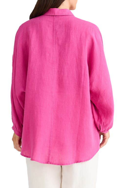 Brave + True Brave+true Monty Woven Linen Shirt In Pink