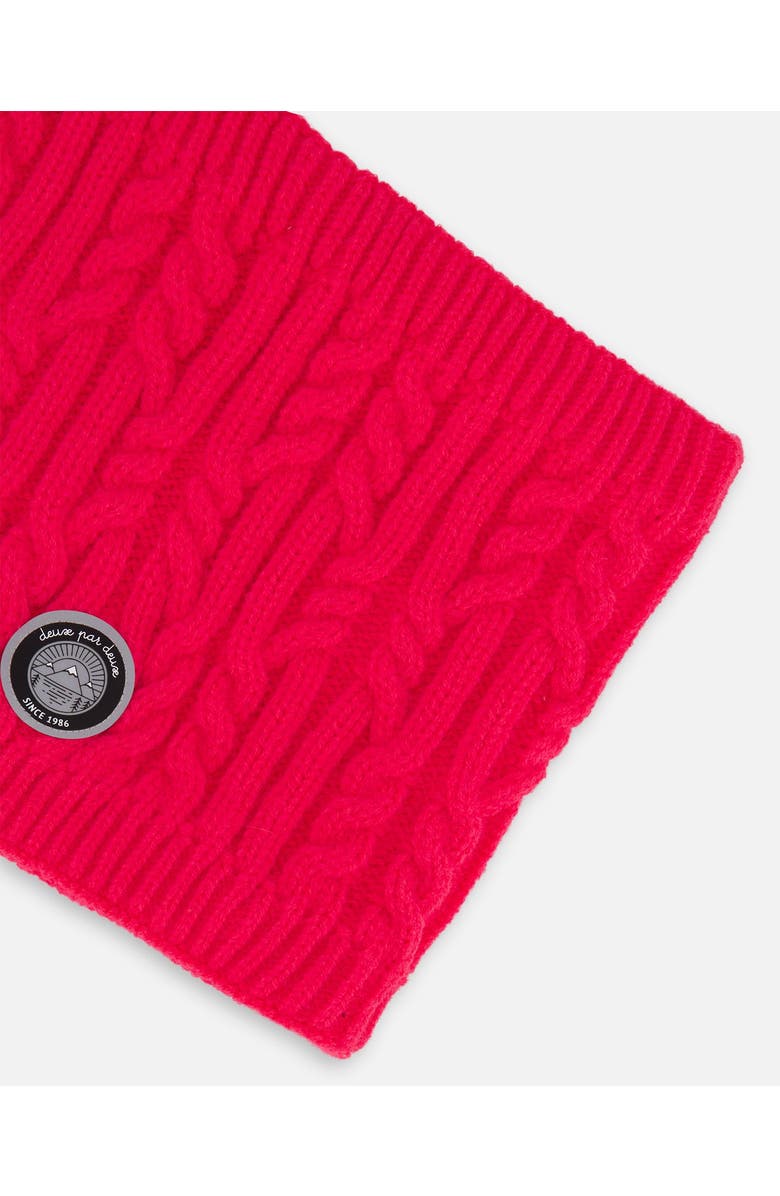 Deux par Deux Lined Winter Neckwarmer, Alternate, color, Flash Coral