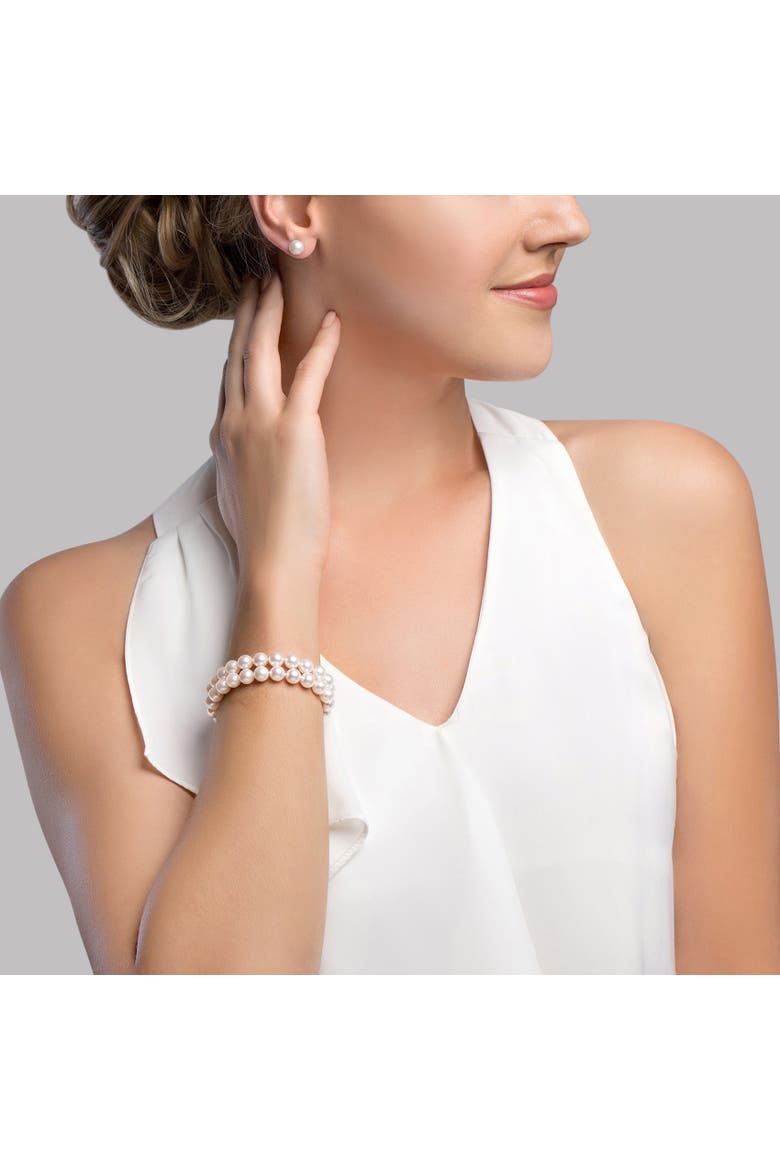 Japanese Akoya Double Pearl Bracelet, Alternate, color, White Pearls
