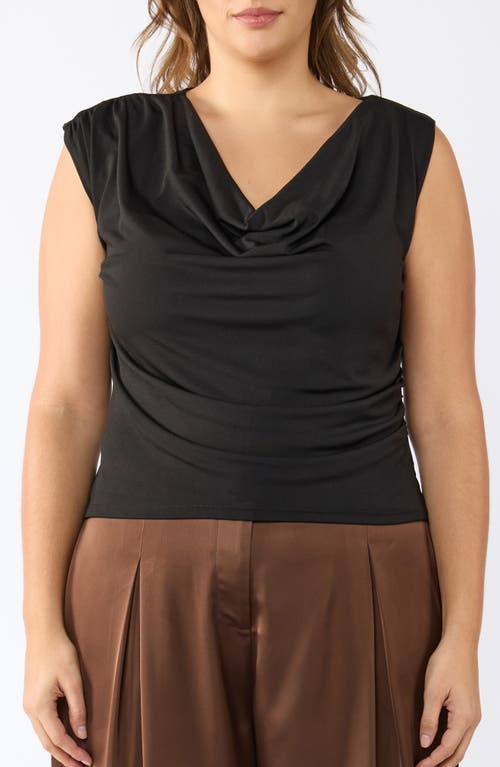 Estelle Dune Cowl Neck Sleeveless Top In Black