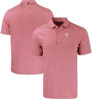 Cutter & Buck Men's Cutter & Buck Red/White Philadelphia Phillies Big & Tall Forge Eco Double Stripe Stretch Recycled Polo