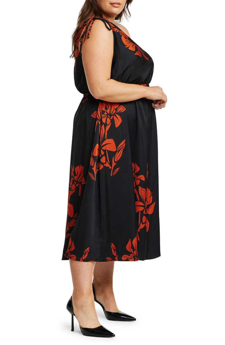 Estelle Morocco Blooms One-Shoulder Midi Dress, Alternate, color, 