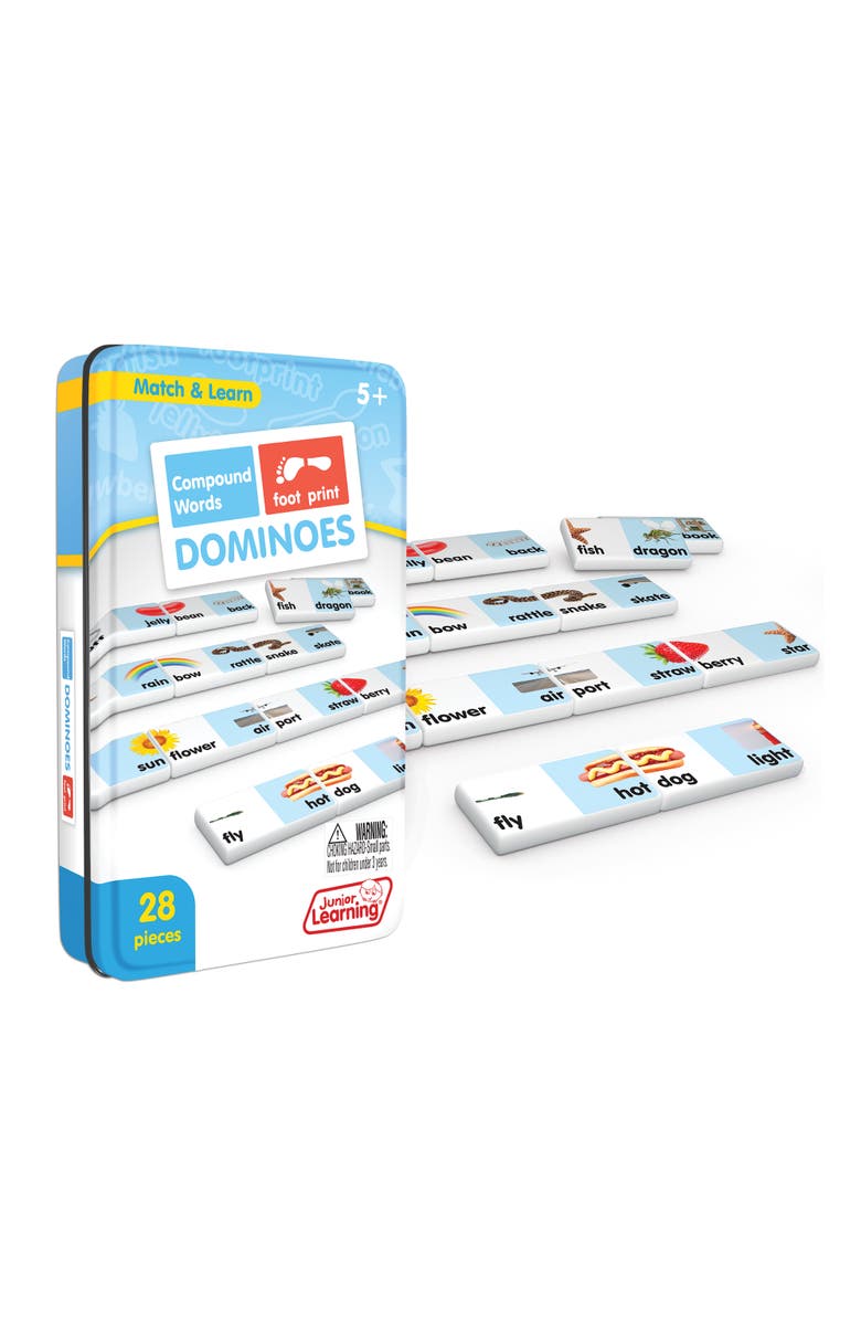 Junior Learning Compound Words Dominoes Language Arts, Alternate, color, Multicolored