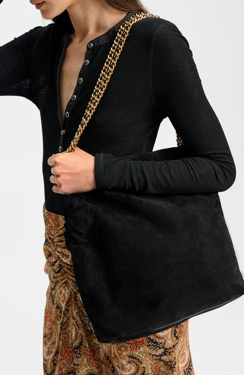 Veronica Beard Large Slouch Suede Shoulder Bag In Black
