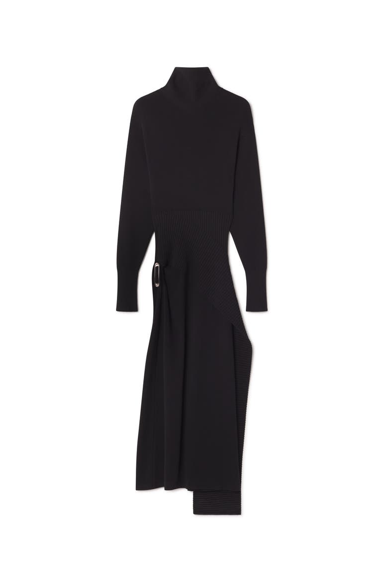 Wool And Cashmere Midi Dress, Alternate, color, Black
