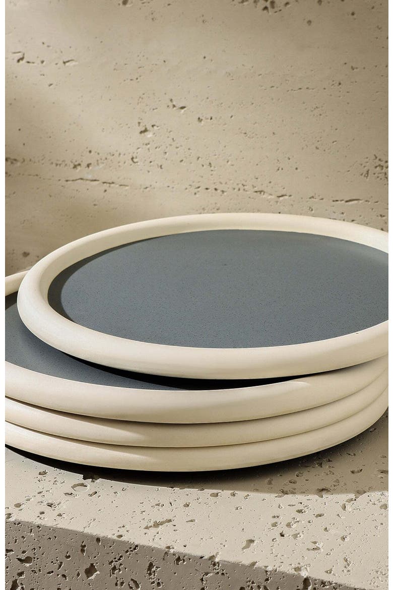Capri Stoneware 12-Piece Dinnerware Set, Alternate, color, Grey-Blue