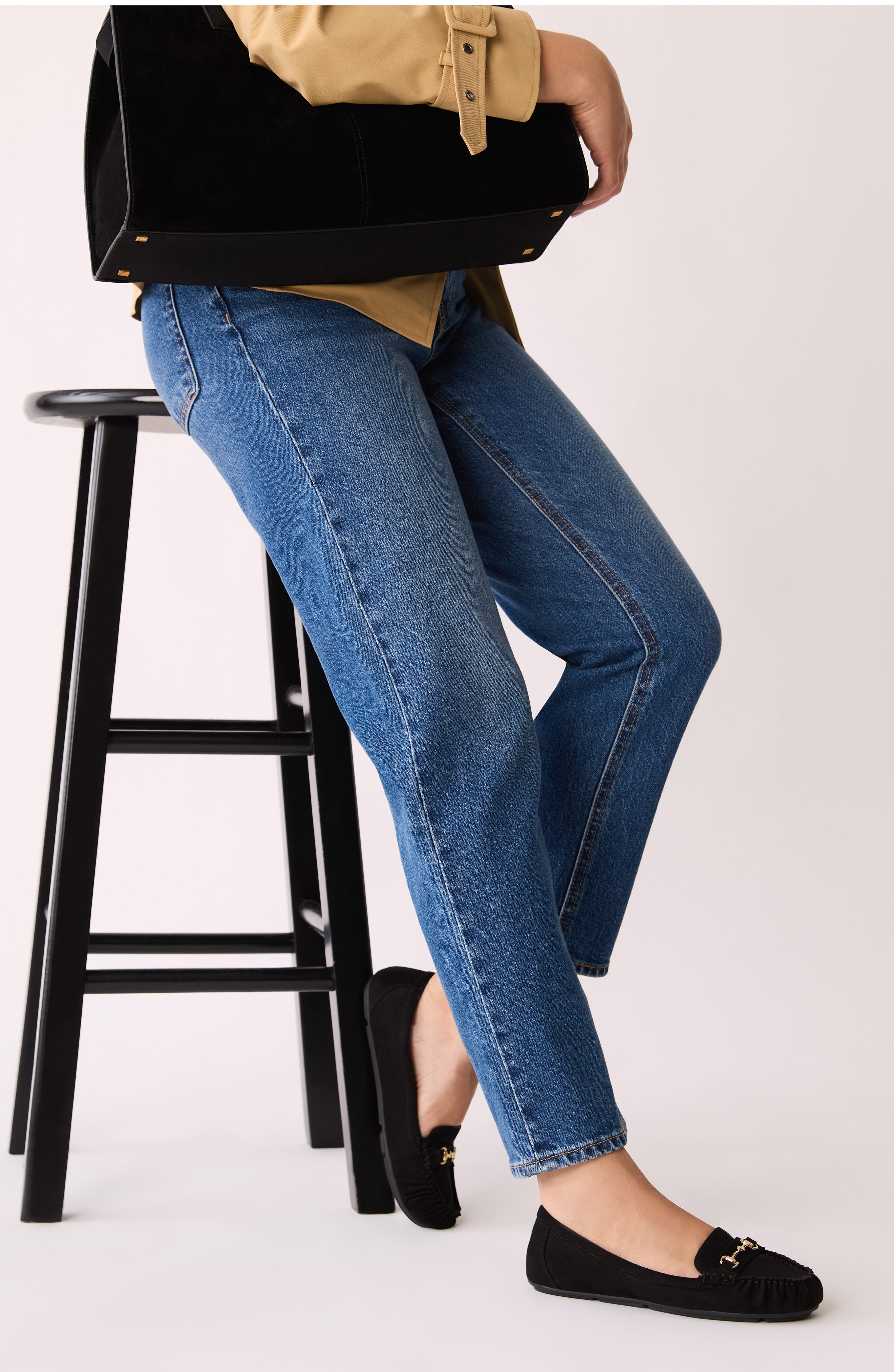 Anne Klein Hewlett Bit Loafer, Alternate, color, Black Suede