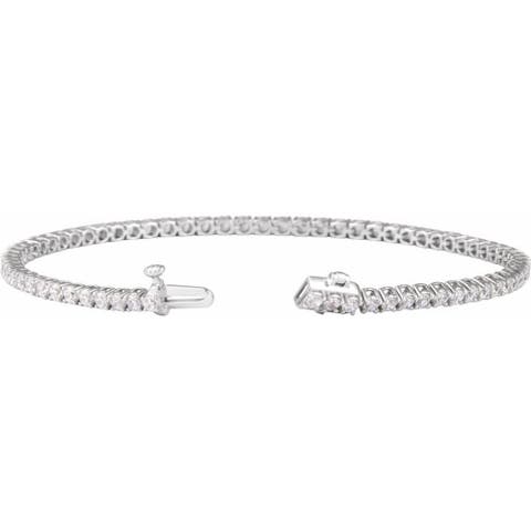 3 Ct Lab-grown Diamond Tennis Bracelet In 14k Gold