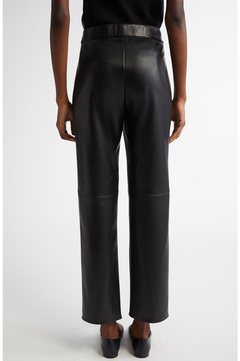 Edgard Faux Leather Straight Leg Crop Pants, Alternate, color, BLACK