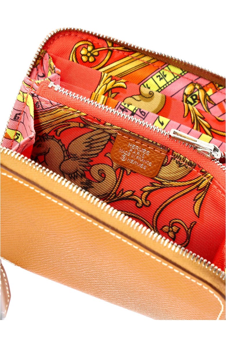 Pre-Owned Hermes Zipengo Chaine d'Ancre Card Holder Leather Compact, Alternate, color, Gold