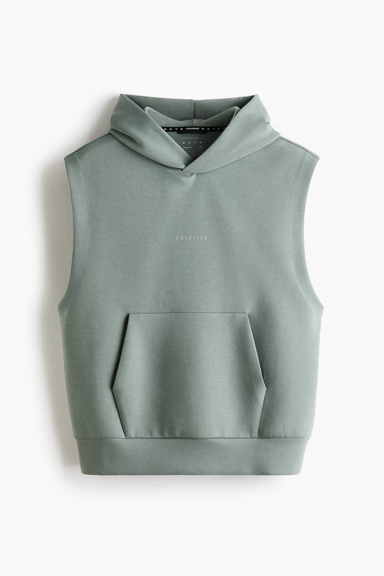 Sleeveless Sports Hoodie With Drymove, Alternate, color, Dusty green/Solstice