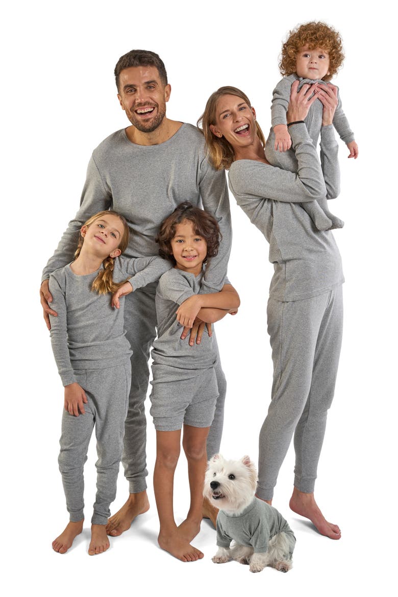 Men's Cotton Solid Matching Family Pajamas, Alternate, color, Light Gray