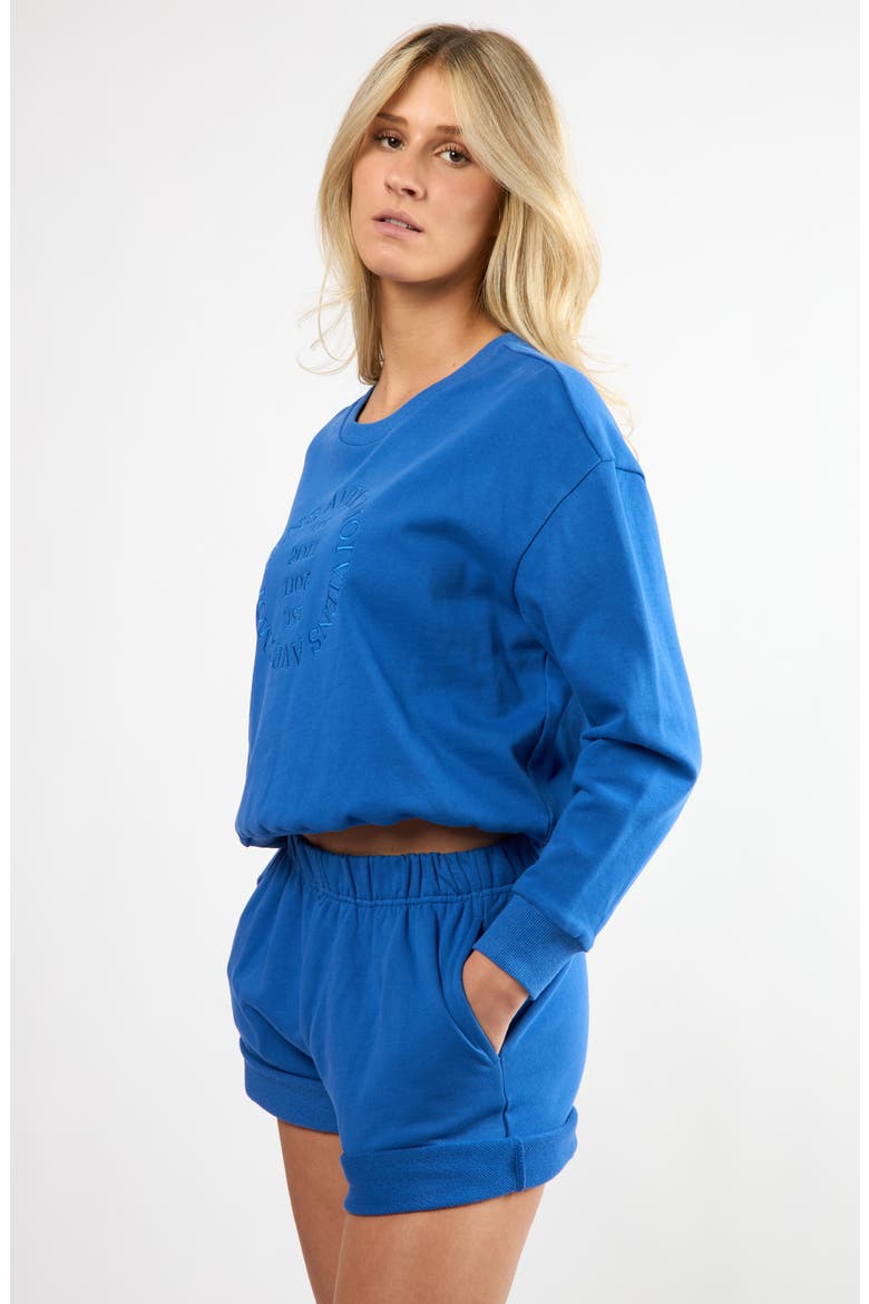 The Lakeside Set Cotton Graphic Sweatshirt, Alternate, color, BLUE