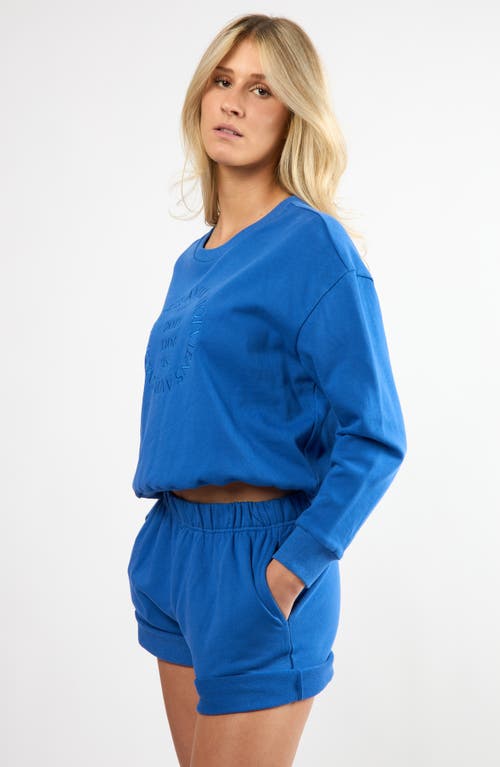 Viens Avec Moi The Lakeside Set Cotton Graphic Sweatshirt In Blue