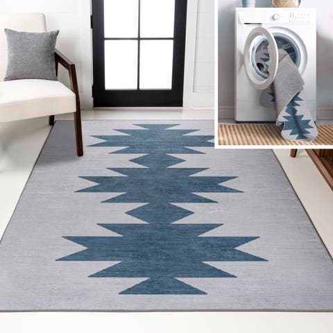 Chayton Minimalist Geometric Machine-Washable Area Rug