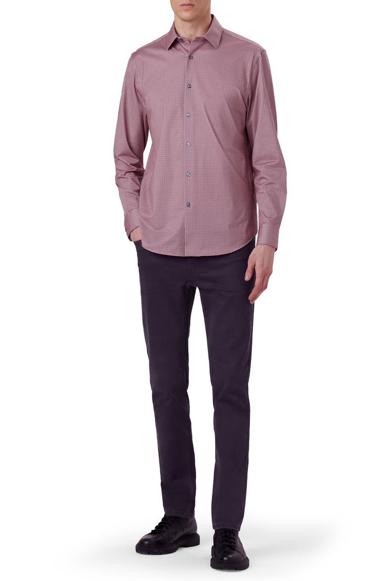 James OoohCotton® Geo Print Button-Up Shirt, Alternate, color, SALMON