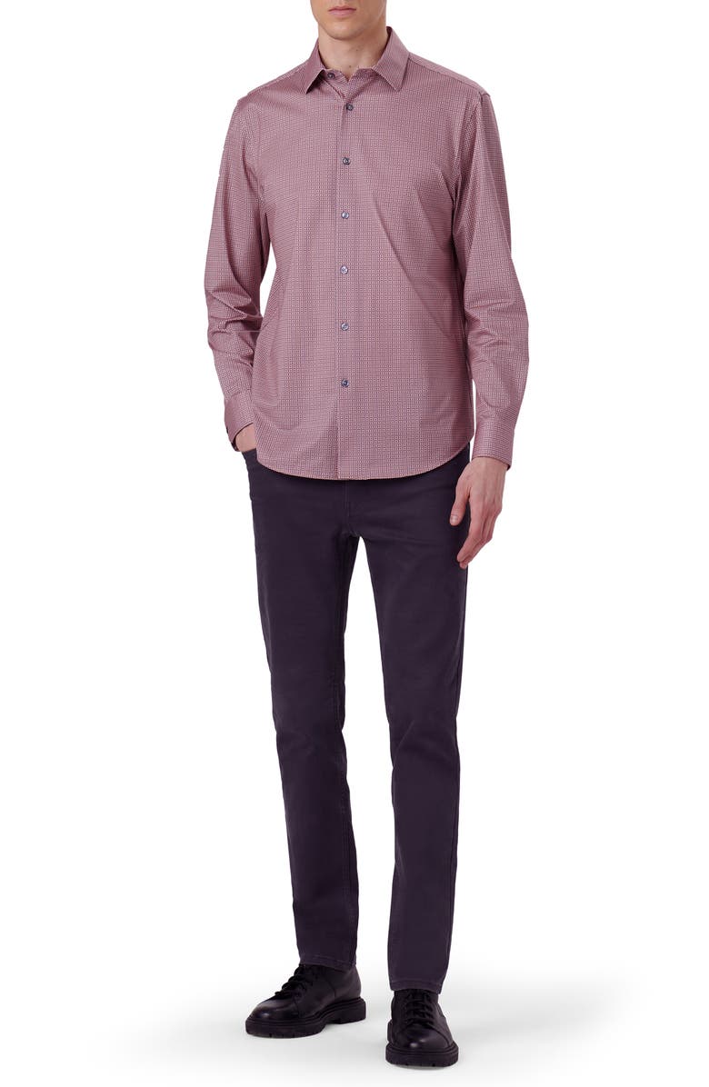 Bugatchi James OoohCotton<sup>®</sup> Geo Print Button-Up Shirt, Alternate, color, 