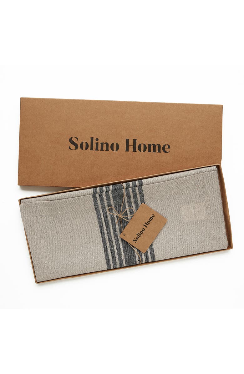 Solino Home Linen Table Runner for Dining Table, Holiday and Everyday Table Decor - Farmhouse, Alternate, color, Black And Natural