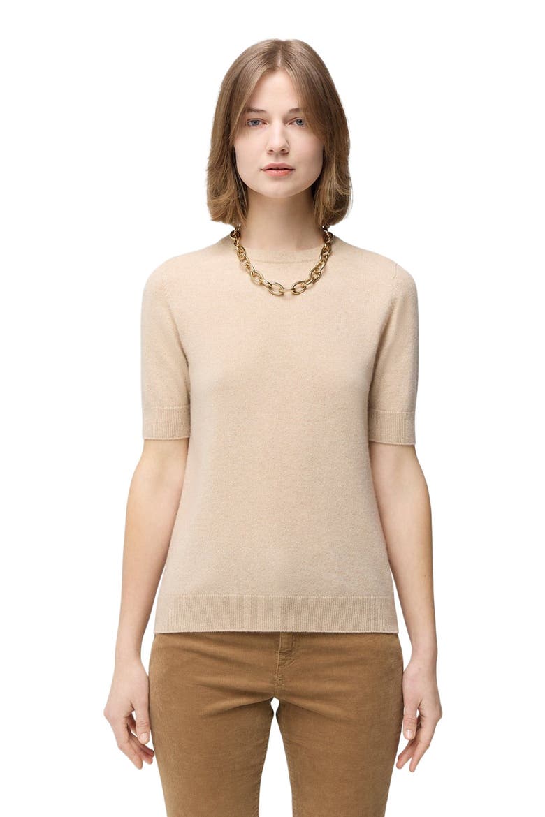 Crew Neck Cashmere Top, Main, color, beige
