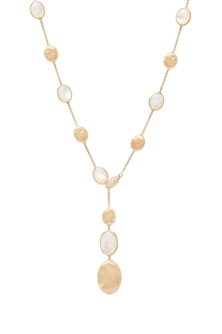 Siviglia 18K Yellow Gold & Mother-of-Pearl Lariat Necklace, Main, color, 18K YELLOW GOLD