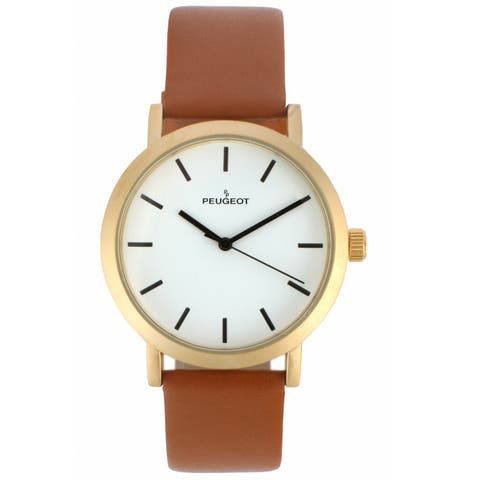 Minimalist Clean Dial Calfskin Leather Watch- 40MM