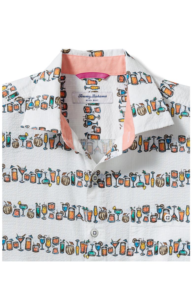Nova Wave Down the Hatch Short Sleeve Seersucker Button-Up Shirt, Alternate, color, WHITE