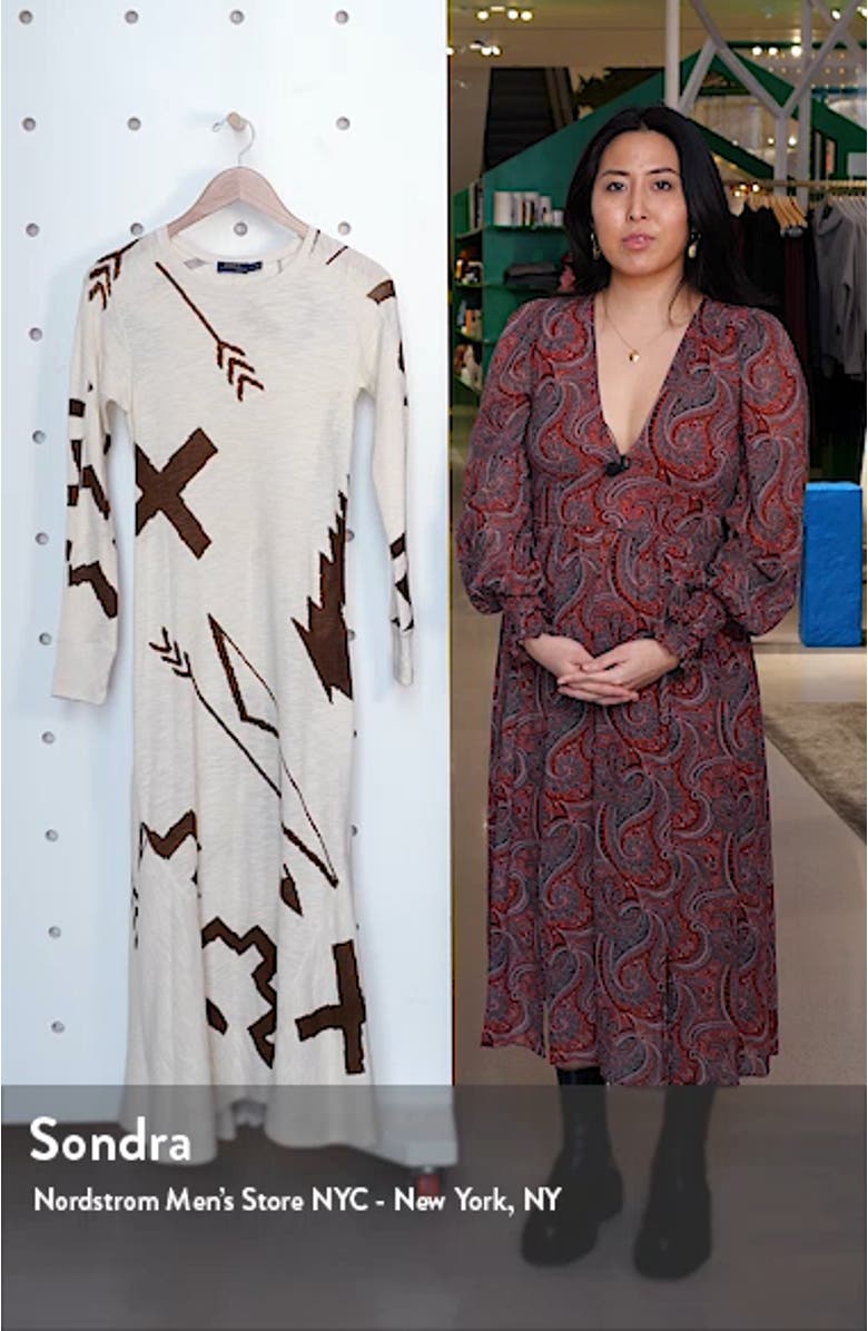 Long Sleeve Knit Midi Dress, sales video thumbnail