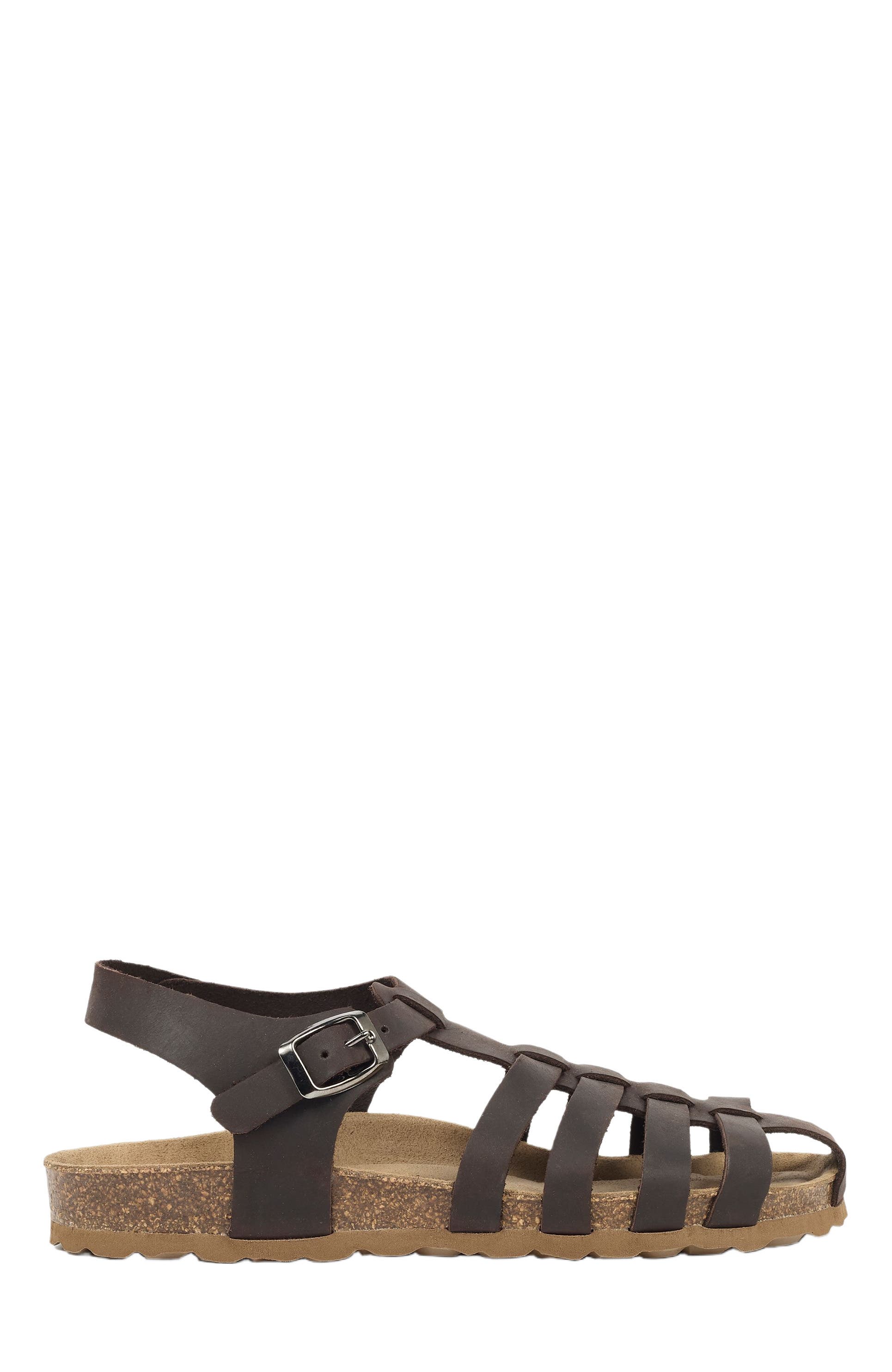 Celtic & Co. Fisherman's Flat Sandal, Alternate, color, Ebony