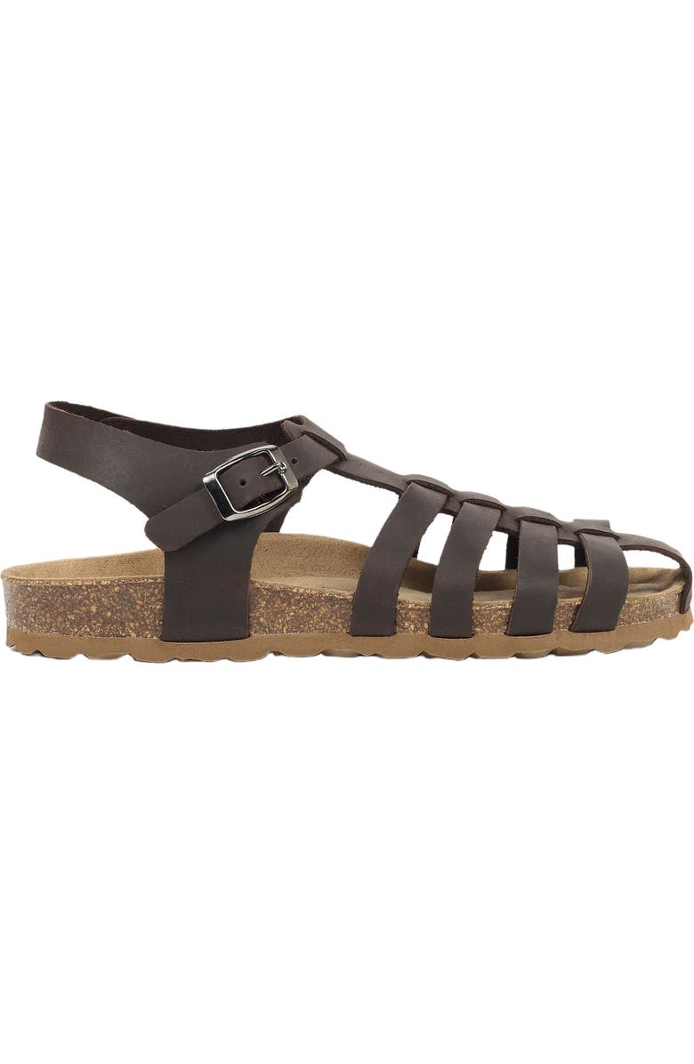 Celtic & Co. Fisherman's Flat Sandal, Alternate, color, Ebony