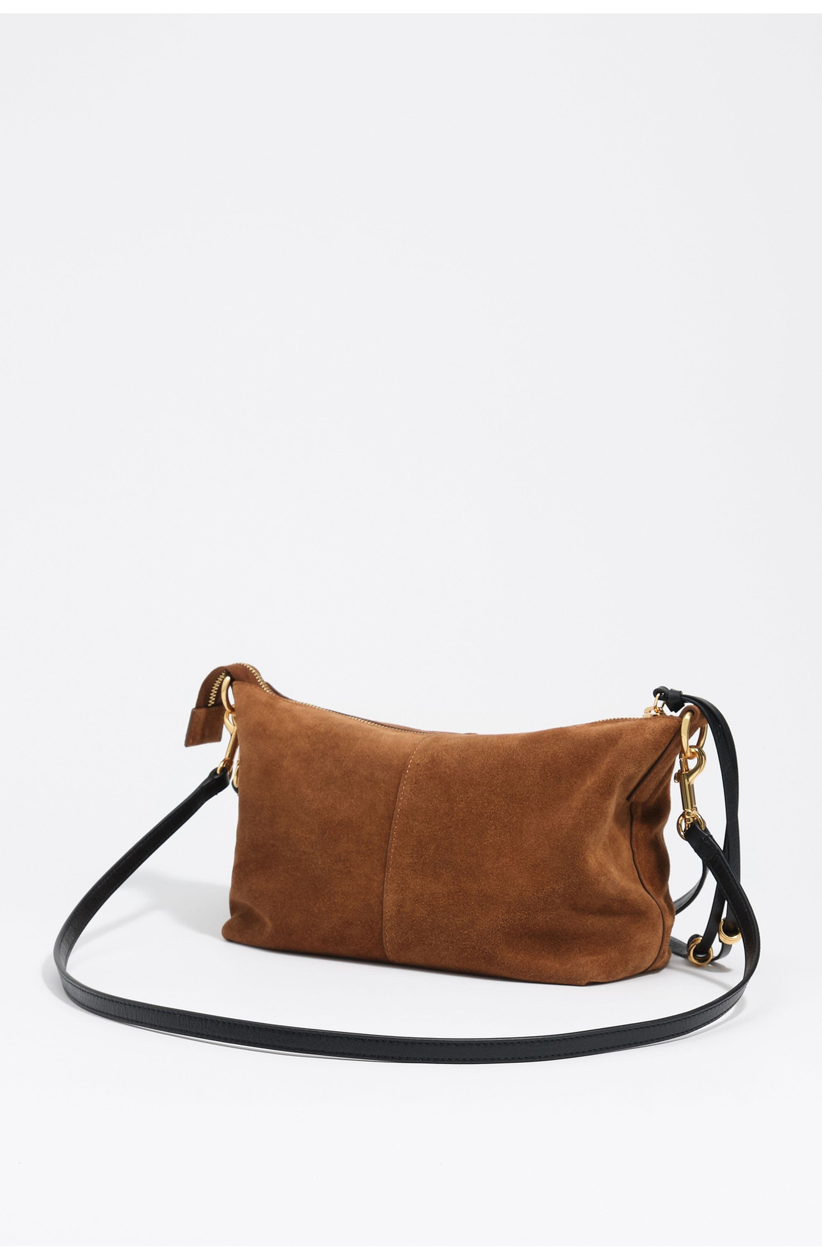 Medium Suede Madrid Crossbody Bag, Alternate, color, TOBACCO