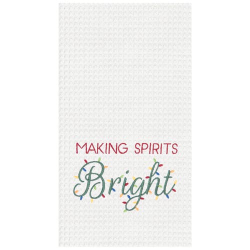 C & F Home C&f Home Making Spirits Bright Waffle Weave Kitchen Towel In White