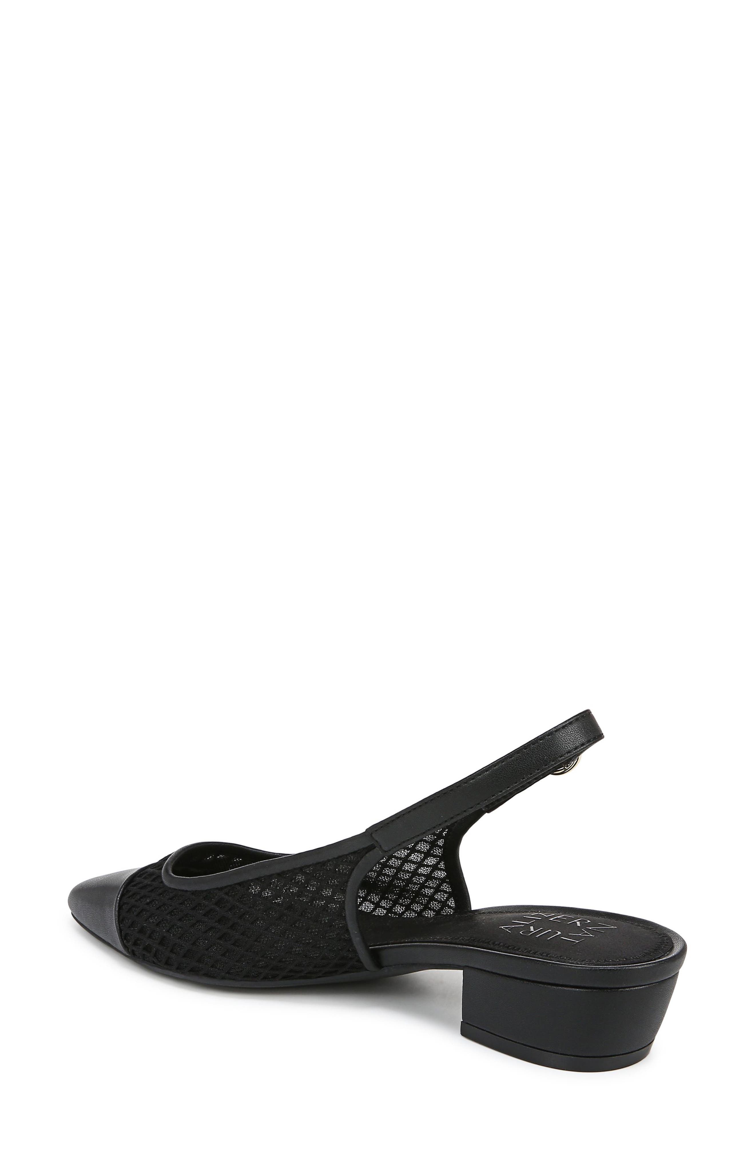 Banks Slingback Pump, Alternate, color, BLACK LEATHER AND MESH