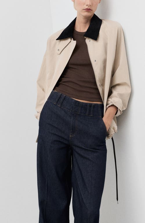 Mango Wide Leg Trouser Jeans In Blue