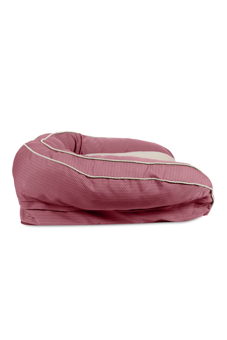 GreenDog Bolster Pet Bed, Alternate, color, WAVY RED