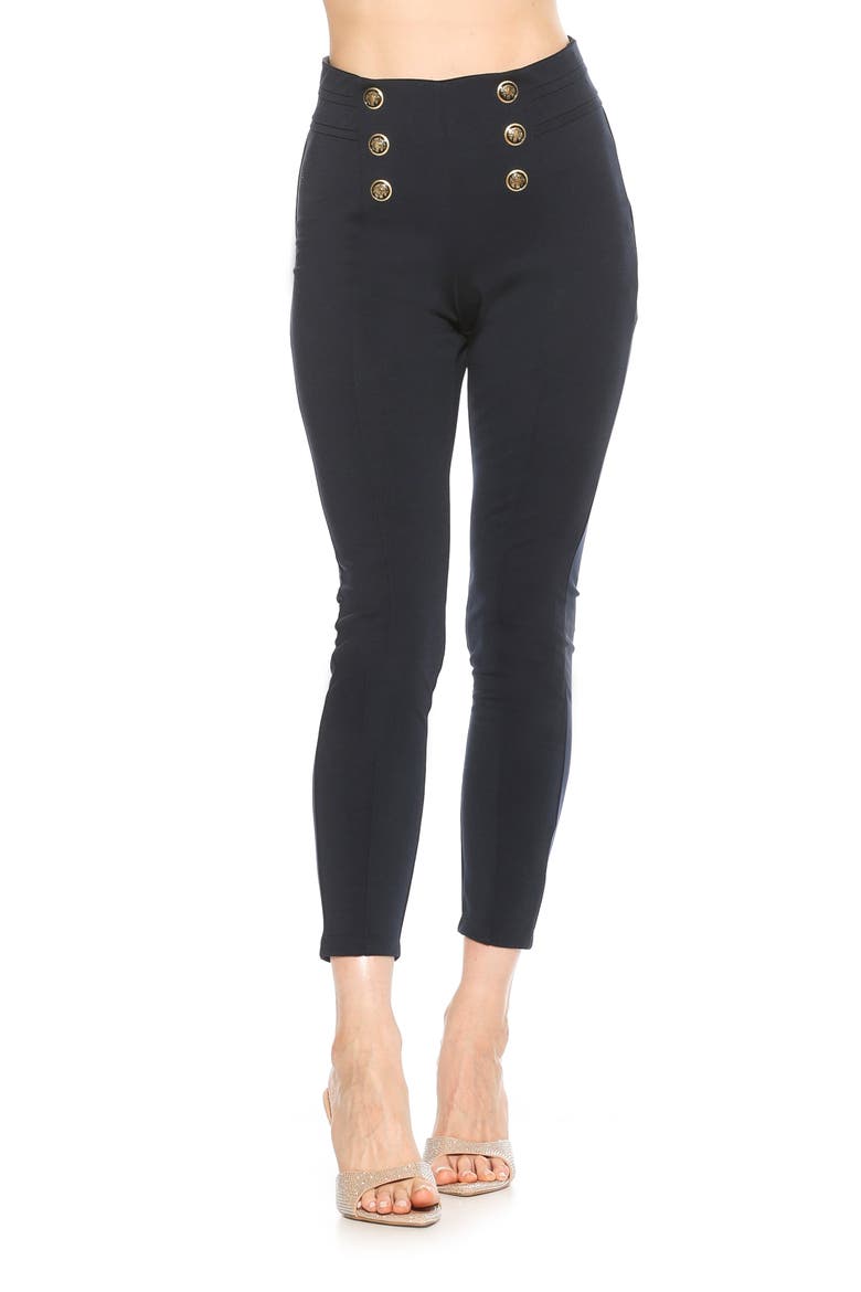 Freyja Classic High Waist Ponte Leggings, Alternate, color, NAVY