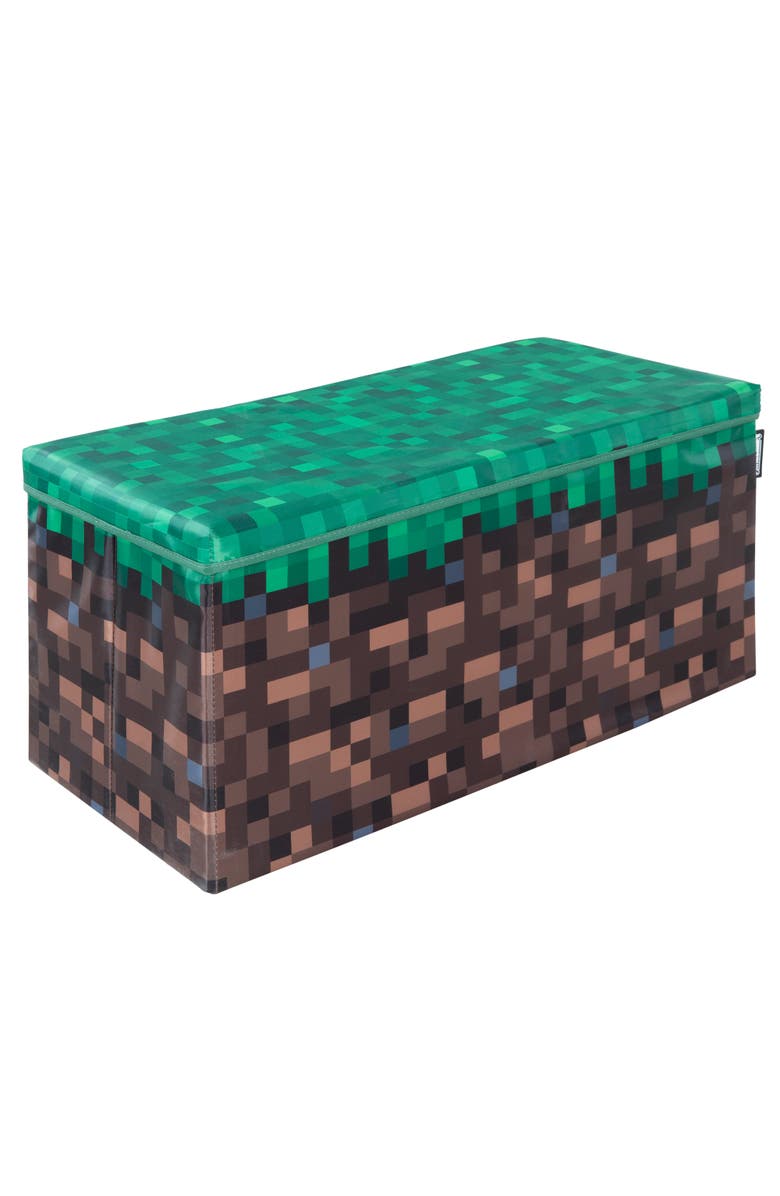 MINECRAFT Pixel Grass Block Toy Storage Box, Main, color, Multicolored