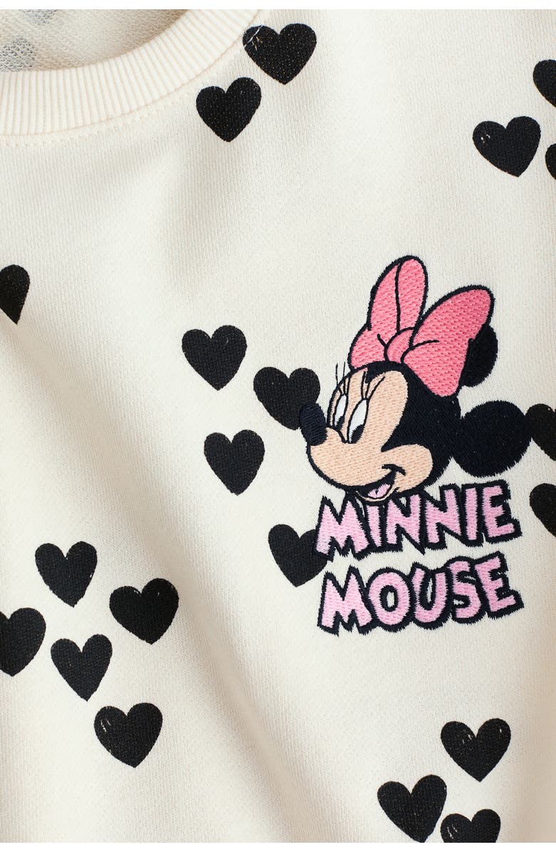 H&M Motif-detail Sweatshirt, Alternate, color, Cream/Minnie Mouse