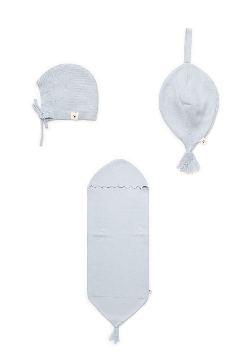 Bebe Bella Knitted 3 Piece Cocoon Set, Main, color, Blue