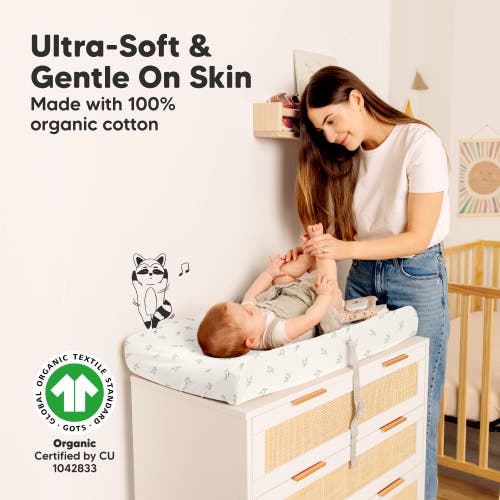 Keababies 2-pack Soothe Changing Pad Covers In Green