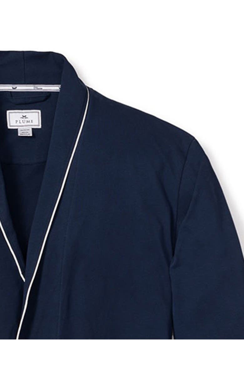 Petite Plume Men's Luxe Pima Cotton Robe, Alternate, color, Navy