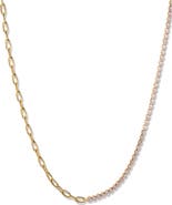 Brook and York Isabella Mini Birthstone Tennis & Paper Clip Chain Necklace
